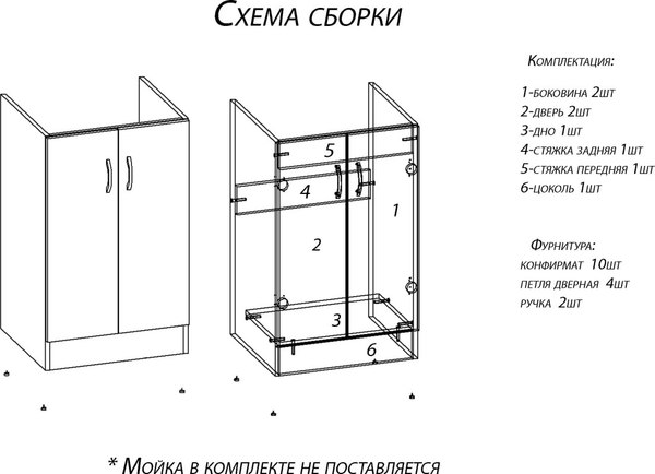 Шкаф под мойку Домино D6060DG