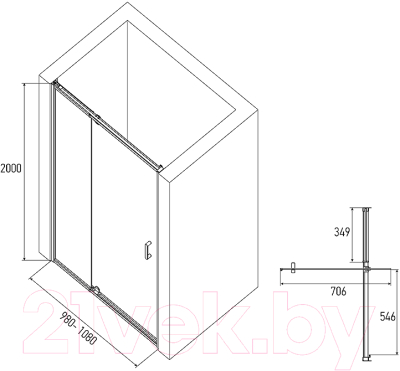 Душевая дверь Alex Baitler AB71C100