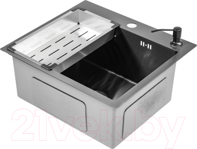 Мойка кухонная со смесителем Saniteco 5045 Nano + Spike F9S07000