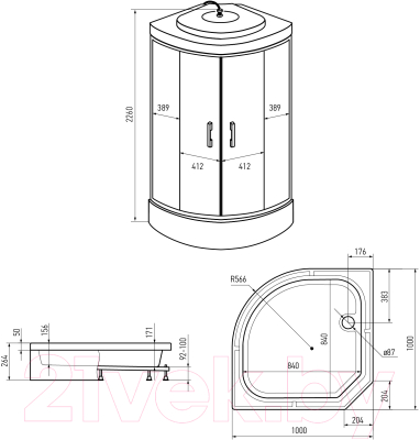 Душевая кабина Erlit ER351026-C3-RUS