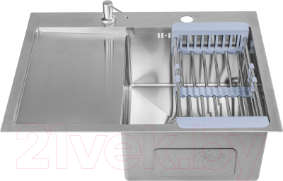 Мойка кухонная со смесителем Saniteco 6550-R + Spike F9S07000