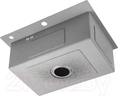 Мойка кухонная со смесителем Saniteco 6045 + Spike F9S07000 (хром, с сифоном, дозатором и коландером)