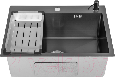 Мойка кухонная со смесителем Saniteco 6045 Nano + Spike F9S07000