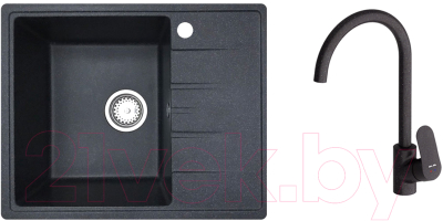 Мойка кухонная со смесителем БелЭворс Mila L + Like F8007122 - фото