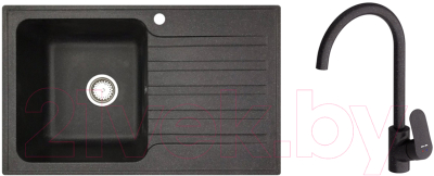 Мойка кухонная со смесителем БелЭворс Styl L + Like F8007122 - фото