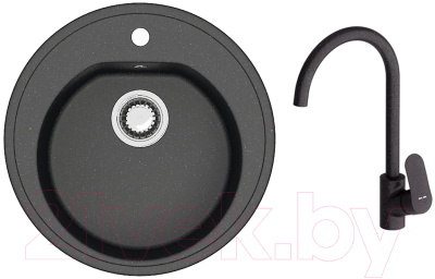 Мойка кухонная со смесителем Berge BR-5200 + Like F8007122 - фото