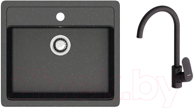 Мойка кухонная со смесителем Berge BR-5750 + Like F8007122 - фото