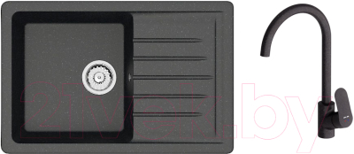Мойка кухонная со смесителем Berge BR-7602 + Like F8007122 - фото