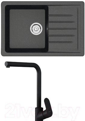 Мойка кухонная со смесителем Berge BR-7602 + Like F8005022 - фото