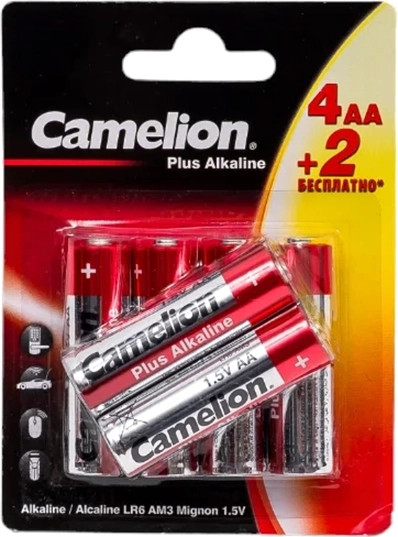 Комплект батареек Camelion Plus Alkaline 4+2 LR6 / 15308