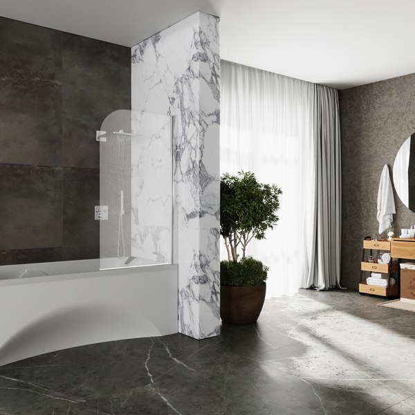 Стеклянная шторка для ванны Roxen Brimen 52010-80