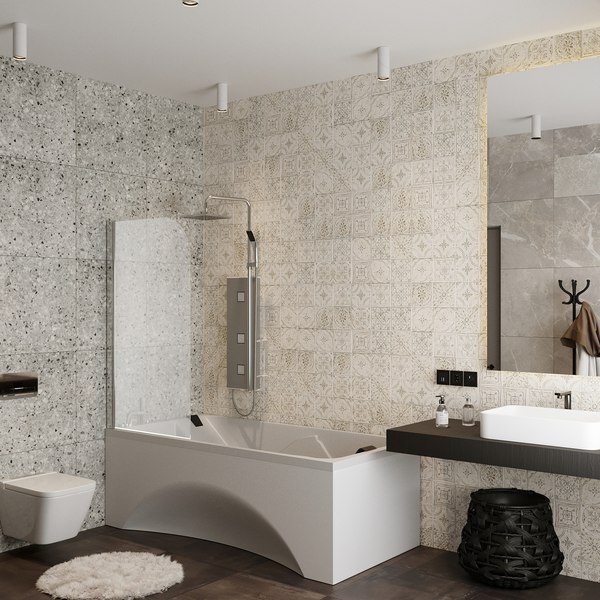 Стеклянная шторка для ванны Roxen Brimen 52010-80