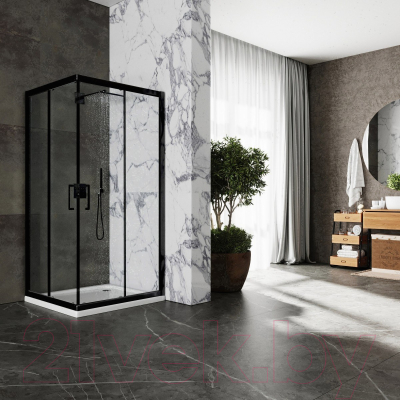 Душевой уголок Roxen Caspia 55060-90B (черный)