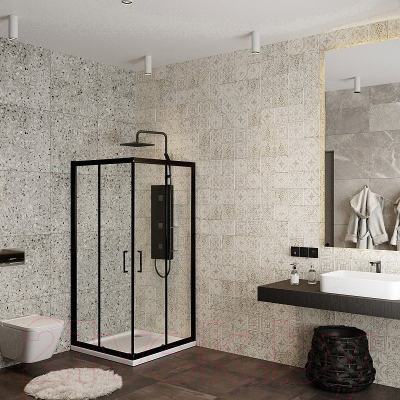 Душевой уголок Roxen Caspia 55060-90B (черный)