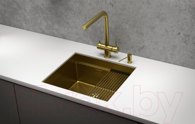 Мойка кухонная GRANULA GR-5045U (золото сатин)
