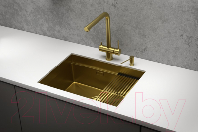 Мойка кухонная GRANULA GR-6045U (золото сатин)