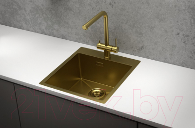 Мойка кухонная GRANULA GR-4600 (золото сатин)