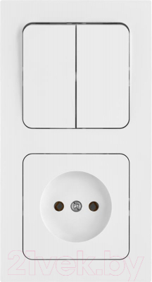 Блок выключатель+розетка Bylectrica Astrum 2В-РЦ-7521 - фото