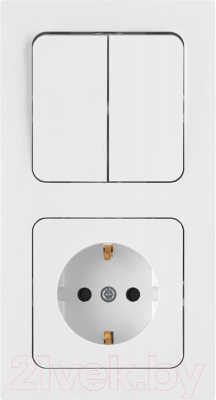 Блок выключатель+розетка Bylectrica Astrum 2В-РЦ-7522 - фото