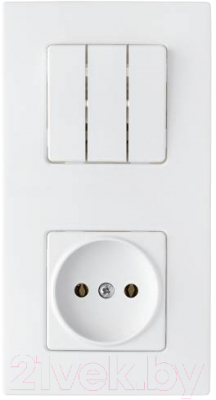 Блок выключатель+розетка Bylectrica Astrum 3В-РЦ-7531 - фото