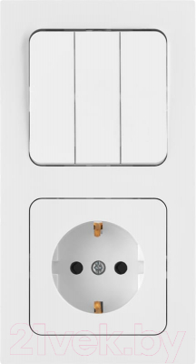 Блок выключатель+розетка Bylectrica Astrum 3В-РЦ-7532 - фото