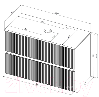 Тумба под умывальник Aquanet Джейн 100 / 313304