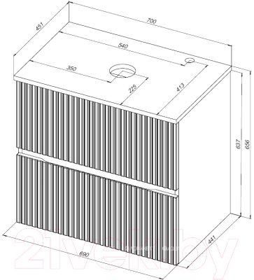 Тумба под умывальник Aquanet Джейн 70 / 313317