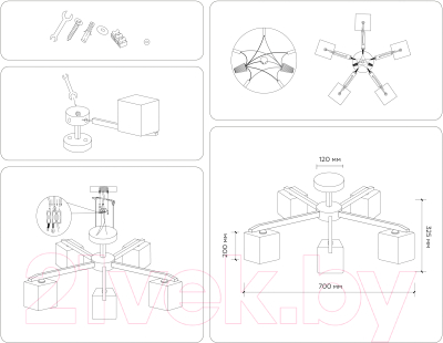 Люстра Ambrella TR83118/5 WH/LW