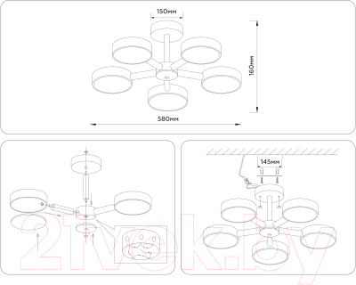 Люстра Ambrella FL4828/5 BK 