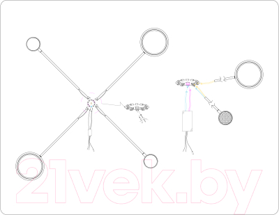 Потолочный светильник Ambrella FL51631/4+1 WH