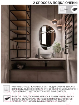 Зеркало Emze 55x80 / LED.NF.55.80.SW.4K