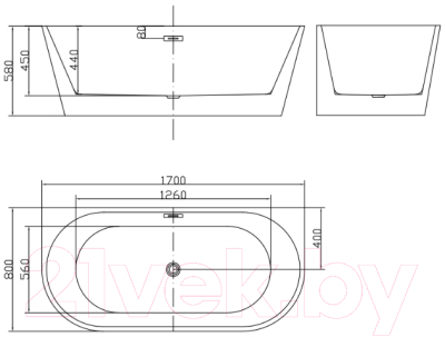 Ванна из искусственного мрамора Triton Grant GT-170-80