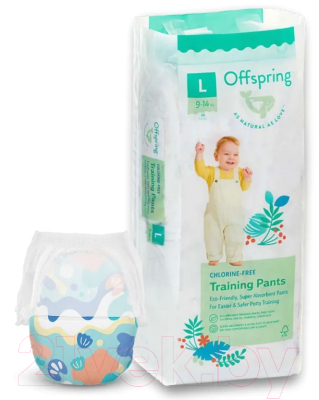 Подгузники-трусики детские Offspring L 9-14кг Море / OF02LAQT