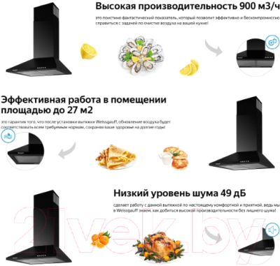 Вытяжка купольная Weissgauff Zosma 50 PB BL