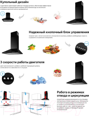 Вытяжка купольная Weissgauff Zosma 50 PB BL