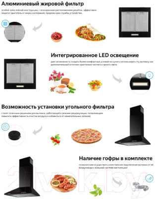 Вытяжка купольная Weissgauff Zosma 50 PB BL