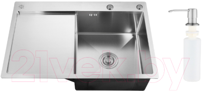 Мойка кухонная РМС MRK-7851R (с дозатором) - фото
