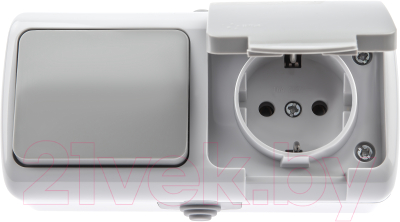 Блок выключатель+розетка INTRO Atlantic 5-701-03 / Б0050947 - фото