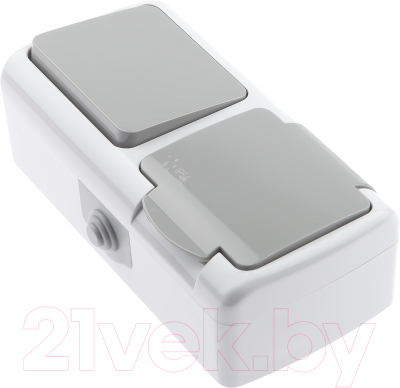 Блок выключатель+розетка INTRO Atlantic 5-701-03 / Б0050947