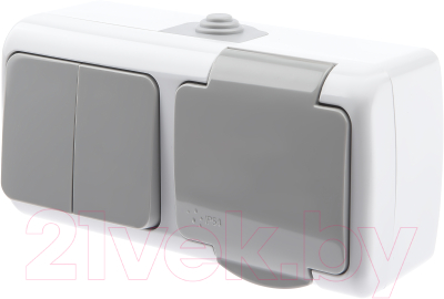 Блок выключатель+розетка INTRO Atlantic 5-702-03 / Б0050948