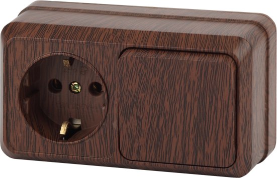 Блок выключатель+розетка INTRO Quadro 2-701-10 / Б0053868 - фото