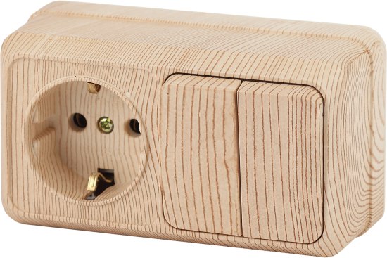 Блок выключатель+розетка INTRO Quadro 2-702-11 / Б0053880 - фото