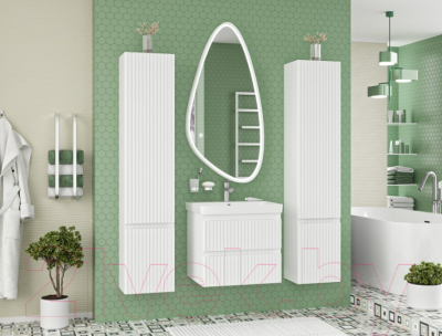 Шкаф-пенал для ванной Brevita Victory 35 / VIC-05035-010R (белый матовый)