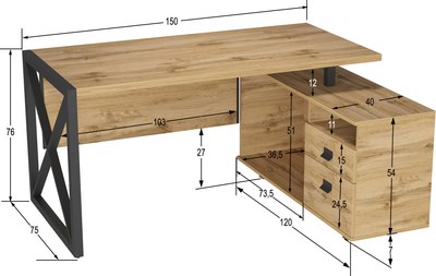 Письменный стол Калифорния мебель Хардвиг СР01