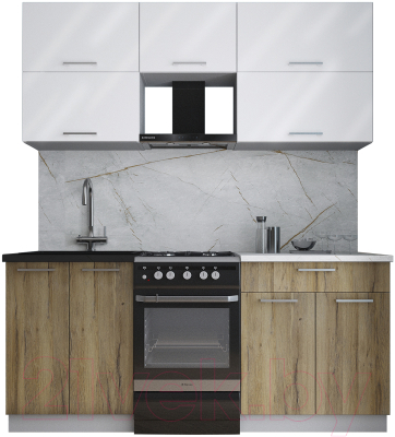 Кухонный гарнитур Интерлиния Мила Gloss 50-18 - фото