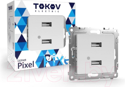 Розетка Tokov Electric Pixel TKE-PX-2USB-C01