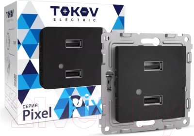 Розетка Tokov Electric Pixel TKE-PX-2USB-C14
