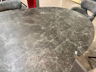 Обеденный стол M-City Aksel 130 / 626M05474 (Mona Lisa серый мрамор/керамика/темно-серый каркас)