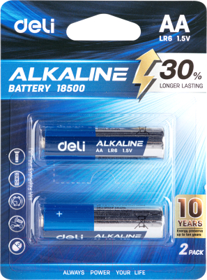 Комплект батареек Deli АА LR6 / 18500