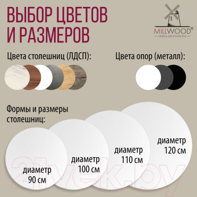 Обеденный стол Millwood Шанхай Л18 D120